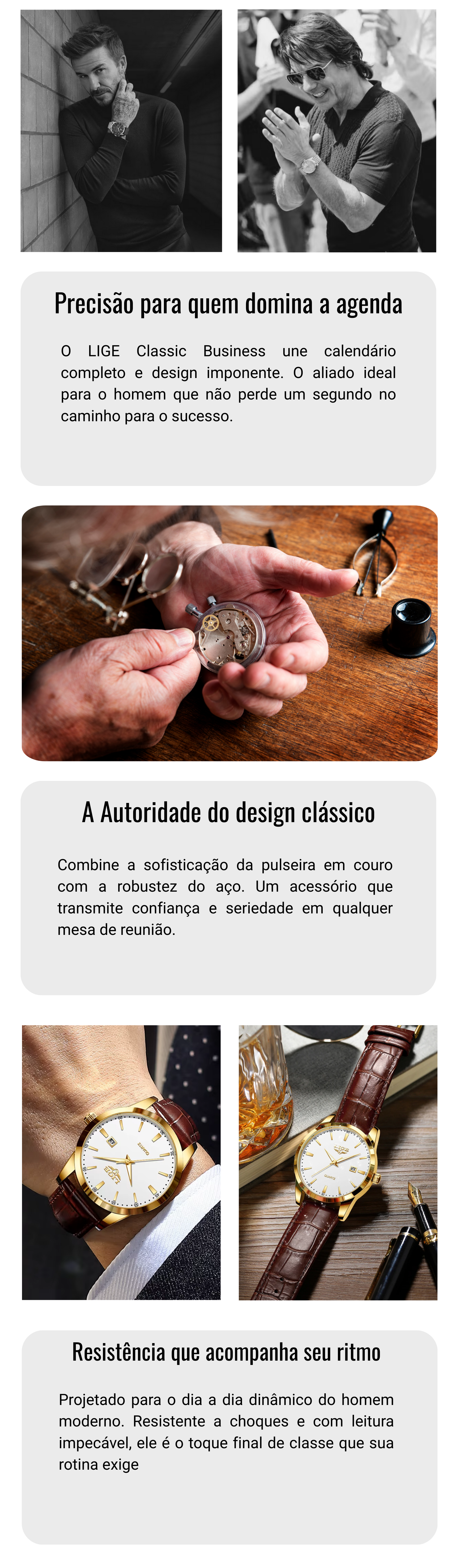 Relógio Executivo LIGE Classic Business - Edição Precision Leather